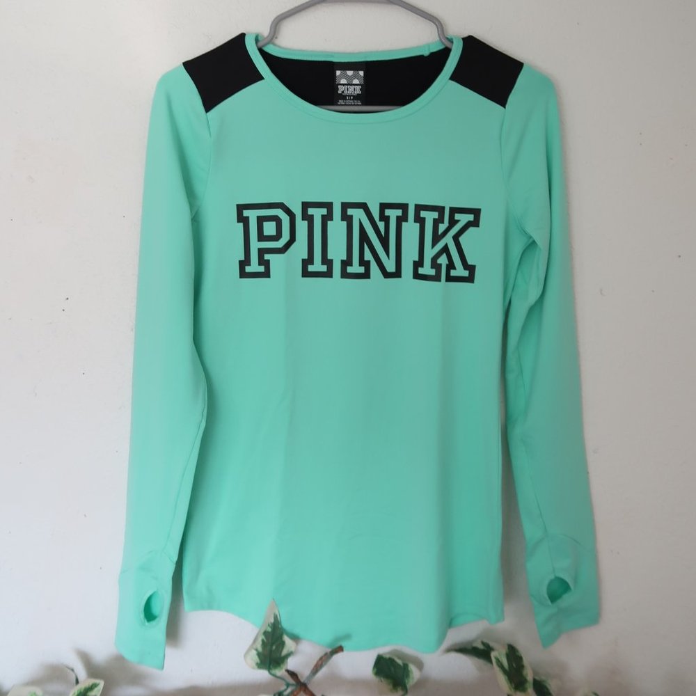 Pink VS Mint Long Sleeve Shirt w/ Thumb Holes